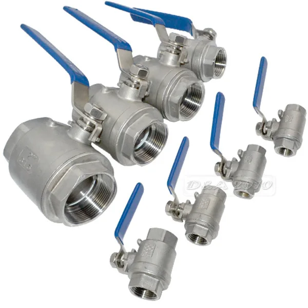 

1-1/2" Female Full Port Ball Valve 2 Pcs Vinyl Handle WOG1000 Stainless Steel SS316