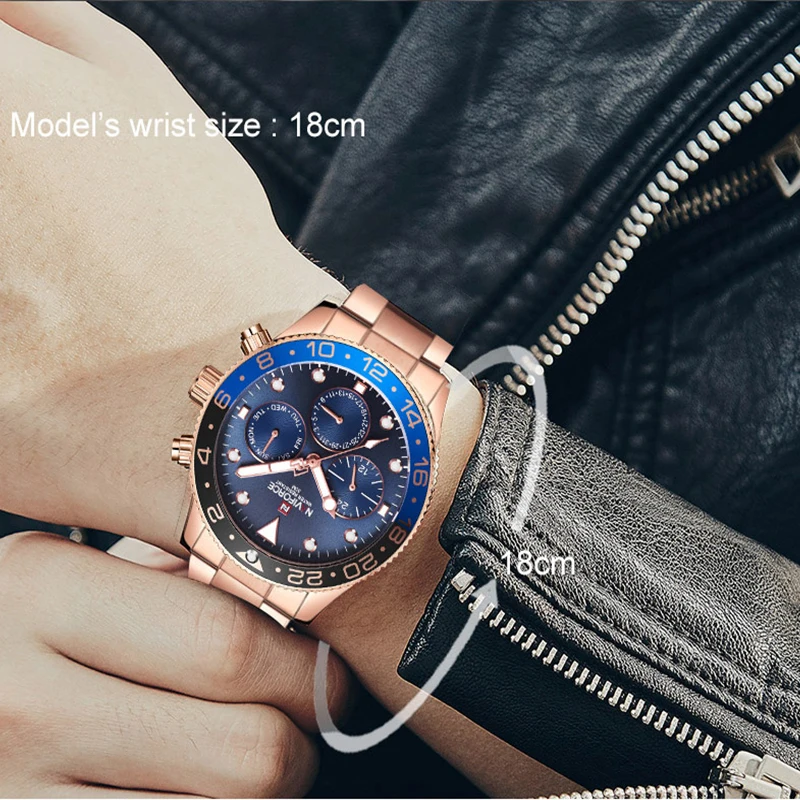 Часы NAVIFORCE мужские модные повседневные кварцевые водонепроницаемые|Мужские