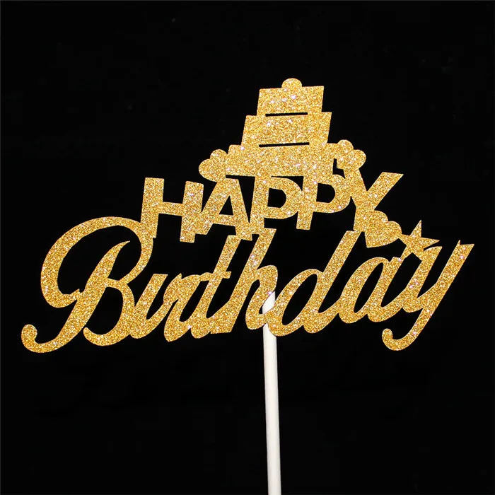 H56 Cake Topper Топпер для торта, украшения для дня рождения, украшения для маленьких мальчиков, топперы для кексов, украшение для торта, для девичника, вечерние сувениры, золотой Топпер для торта - Цвет: H56 Cake Topper