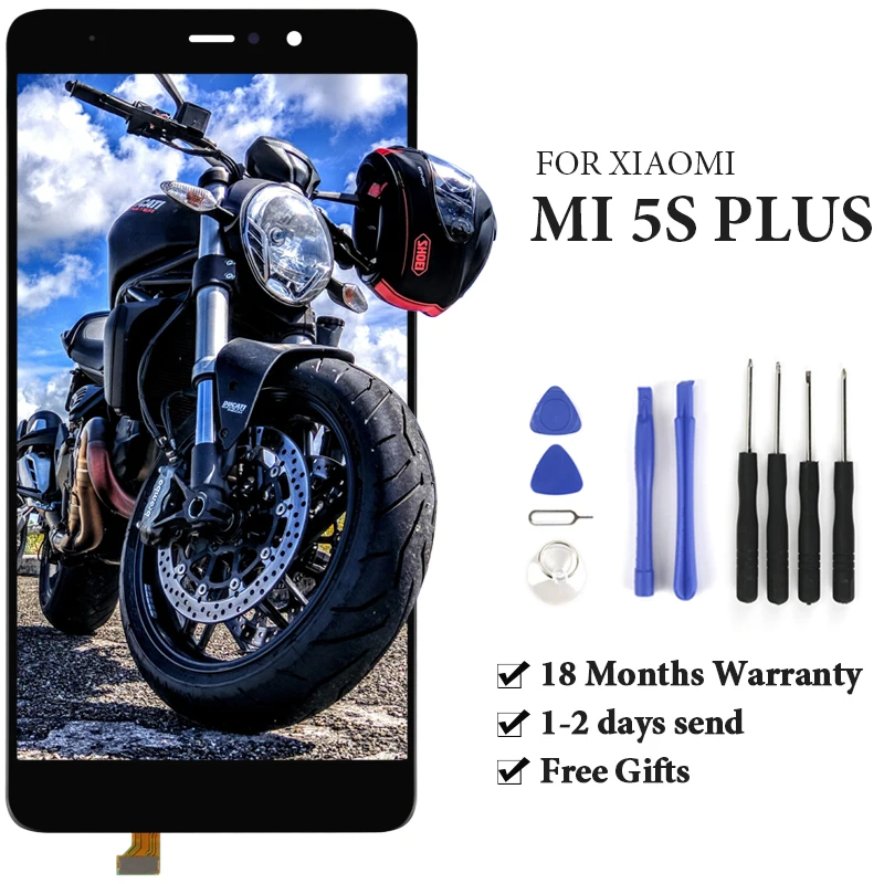 5 7 ''черный белый экран для Xiaomi Mi 5S Plus ЖК дисплей с рамкой дигитайзер сборка
