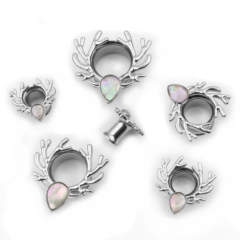 Пара новинка модные ювелирные изделия затычки для ушей лого оленя туннель