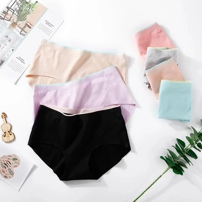 

Women Underwear Low Rise Stretch Solid Color Briefs Soft Big Girl Hipsters Bikini Panties
