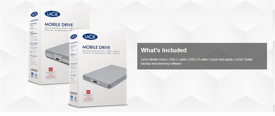 LaCie мобильный диск 1 ТБ 2 ТБ 4 ТБ 5 ТБ внешний жесткий диск 2," USB-C(USB 3,1 Gen2) 6 ГБ/сек. для ПК MAC