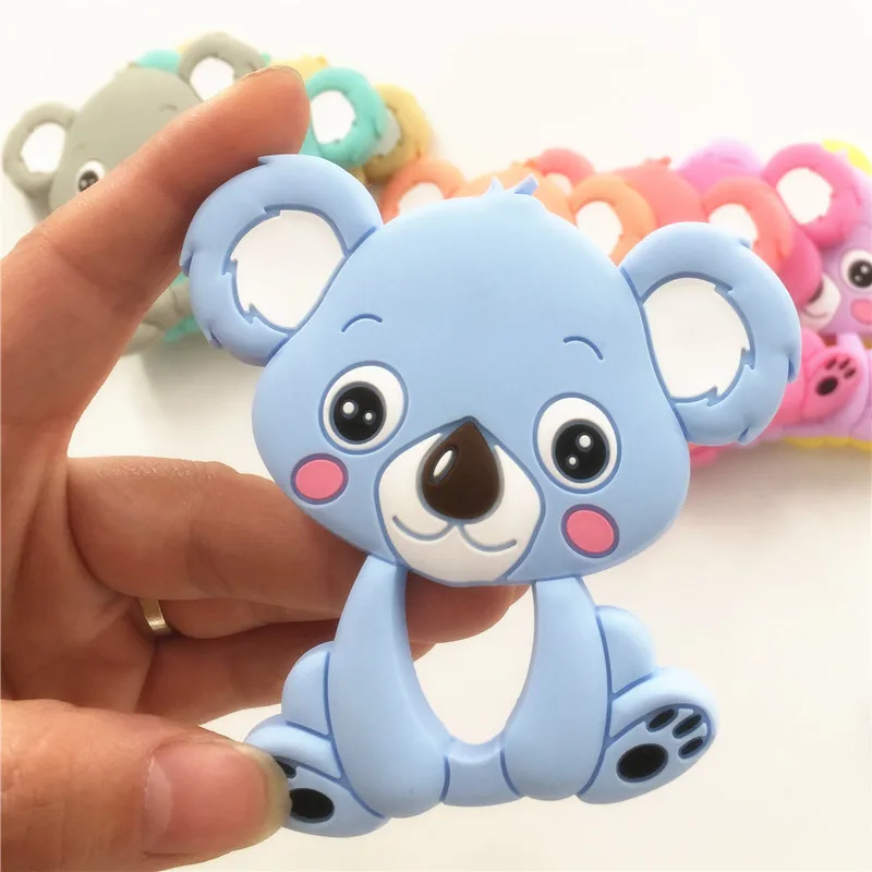 Chenkai 10 шт. без БФА силиконовый Прорезыватель для зубов Koala DIY детское кольцо соски