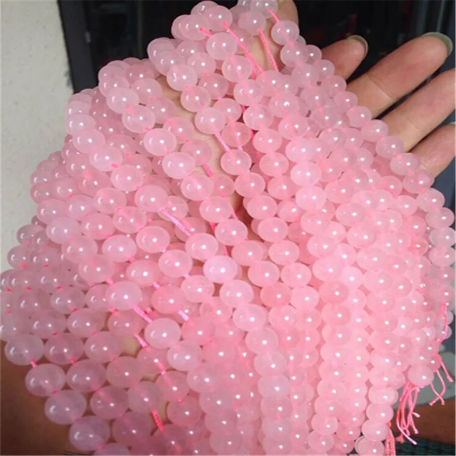 

RQ0001 Оптовая природных Подлинная ААА Розовый кварц Розовый кристалл круглый Сыпучие Камень Бисер 6 мм Ожерелье Fit ювелирные изделия DIY или бр...