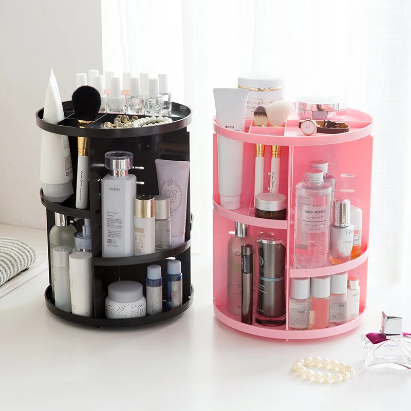 Plastic Cosmetic Organizer For 360 Rotating Desktop Makeup Storage Racks DIY Adjustable Multi-Function Dressing Holder | Дом и сад