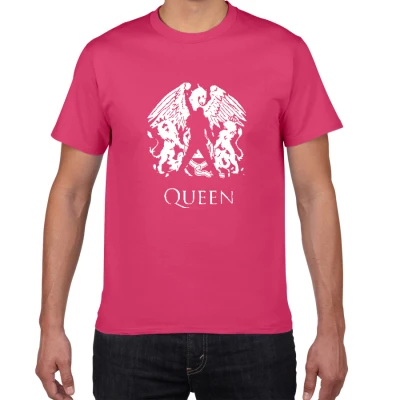F375 fuchsia Freddie Mercury The queen Band Футболка Мужская Хип-Хоп рок хипстерская футболка повседневные футболки блестящая рок-группа harajuku футболки - Цвет: F375 fuchsia