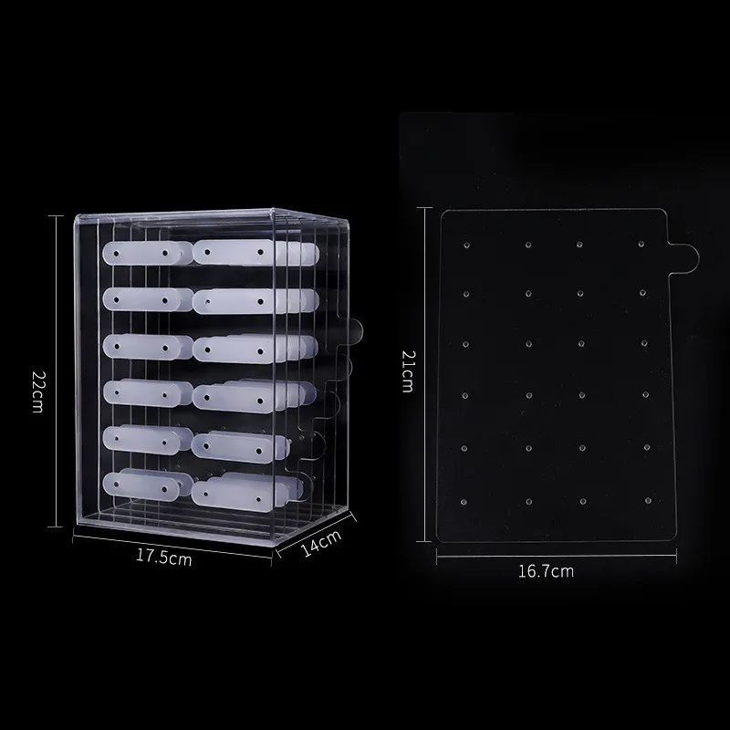 

Nail Art Display Stand Acrylic 5-layer 60-grid Magnetic Adsorption Detachable Nail Art Work Desktop Nail Stand