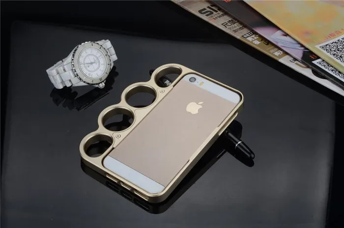 Металлический латунный сустав кольца для самозащиты бампер рамка для IPhone 5 5S SE креативный защитный чехол для Apple 5S