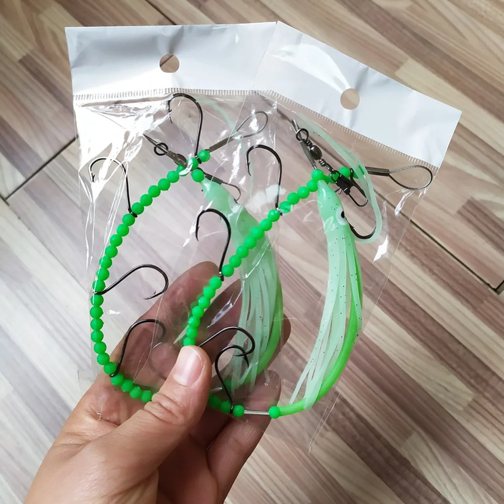 5 шт. ночной рыболовный прикорм кальмаров цепочка с маргаритками светящиеся