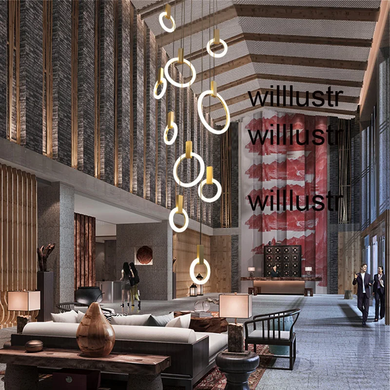 Светодиодная Подвесная лампа круглое кольцо PMMA подвесное освещение для столовой