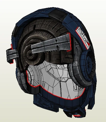 Mass Effect N7 цвет 1:1 Шлем может косплей 3D бумажная модель
