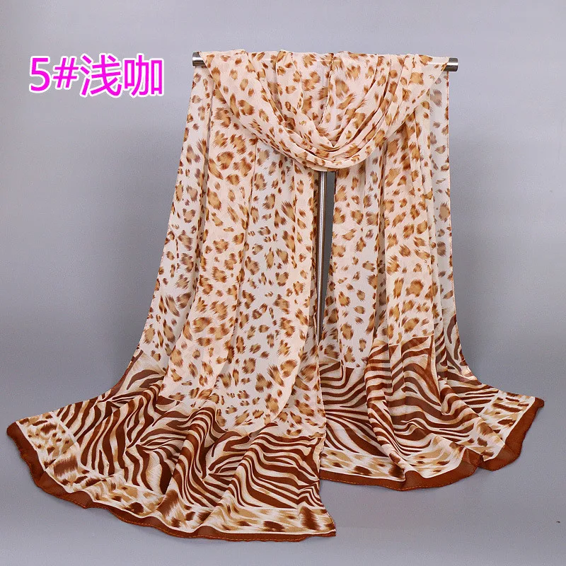 2019 популярный модный женский леопардовый шифоновый шарф платок Бесплатная