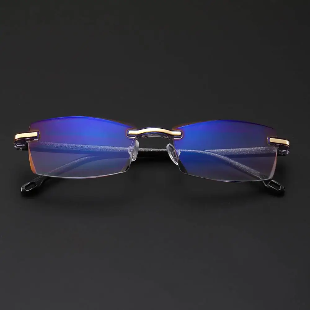 Presbyopic Glasses Модные анти-синие женские и мужские очки для чтения для женщин и мужчин, высокое качество, бескаркасные алмазные Обрезанные очки для чтения, очки для дальнозоркости - Цвет оправы: Presbyopic Glasses