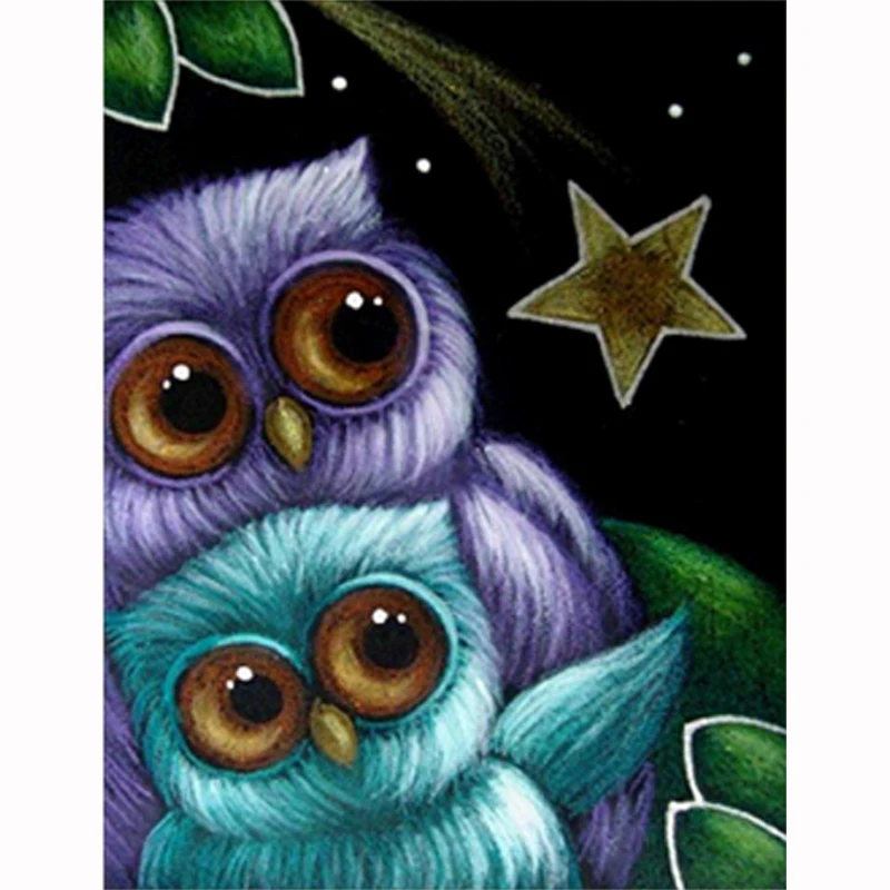 

YIKEE diamond embroidery animal owl 5d diy Full Square Diamond Embroidery Rhinestone Mosaic Painting Home Decor h1603
