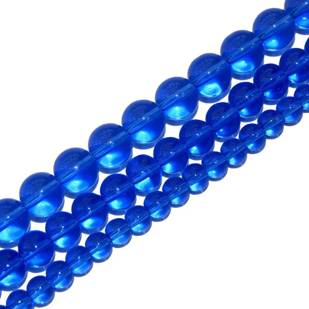 Blue glass Агаты бирюзой Натуральный Камень Бисер Амазонит Круглые бусины для самостоятельного изготовления ювелирных изделий Цепочки и ожерелья браслета 4/6/8/10/12 мм - Цвет: Blue glass