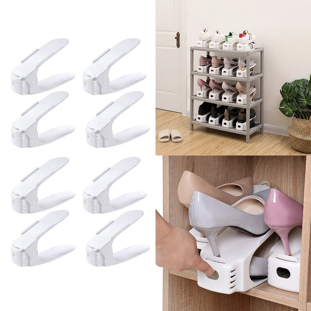 8 шт. Регулируемый органайзер для обуви Современная двойная стеллаж хранения