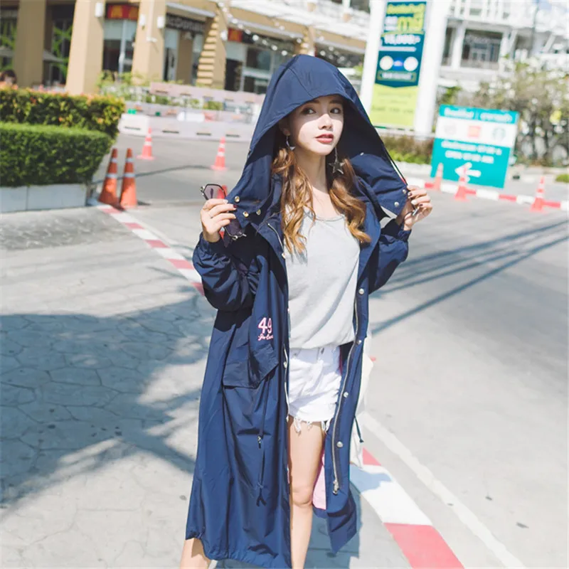 Женский Тренч с капюшоном и вышивкой Повседневная Верхняя одежда большого