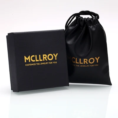 box pu bag logo Mcllroy шкатулка для ювелирных изделий/обручальное кольцо/браслет/ожерелье/Ювелирная упаковка-органайзер на заказ ваш логотип подарочные коробки - Цвет: box pu bag logo