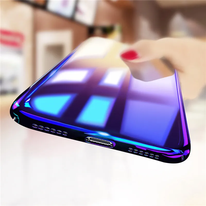 Чехол Adtismark Blue Ray Light для iPhone X 8 6 Роскошный Жесткий ПК Fundas 7 plus чехол |