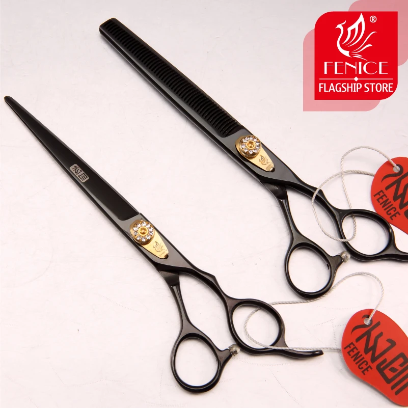 Профессиональные ножницы Fenice с титановым покрытием для груминга собак набор