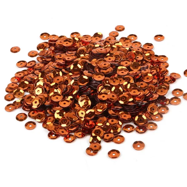 Copper 1200 шт 6 мм Свободные Круглые ПВХ блестки пайетки ремесла для шитья одежды сумки обувь DIY аксессуары для одежды - Цвет: Copper