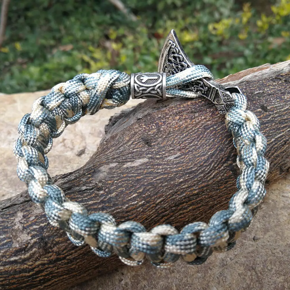 Paracord браслеты из Руна викингов Браслет молот Тора мьельнир амулет скандинавский