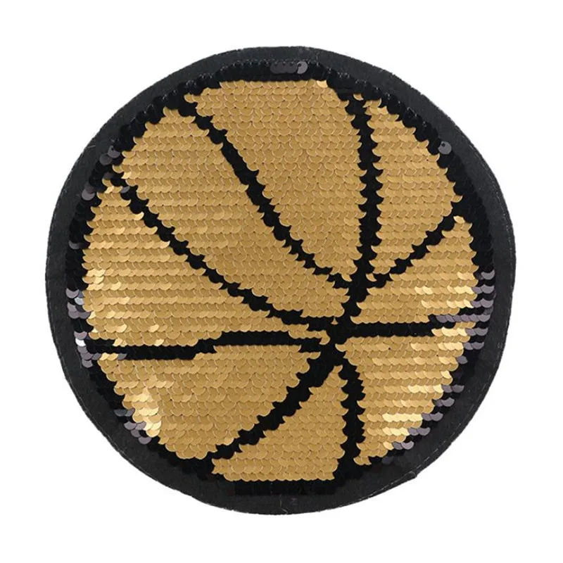 

ShinEquin Diy 195mm Basketball AB flip the double sided Patches for clothing Reversible change color sequins Patch T-shirt Girl