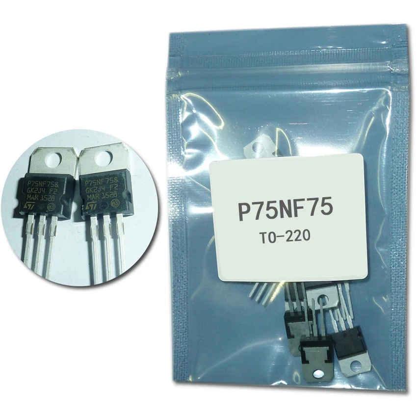 

10pcs/lot P75NF75 to220 power mosfet transistor STP75nf75 field effect transistor mosfet TO-220 75v 80A mosfet 220 kit