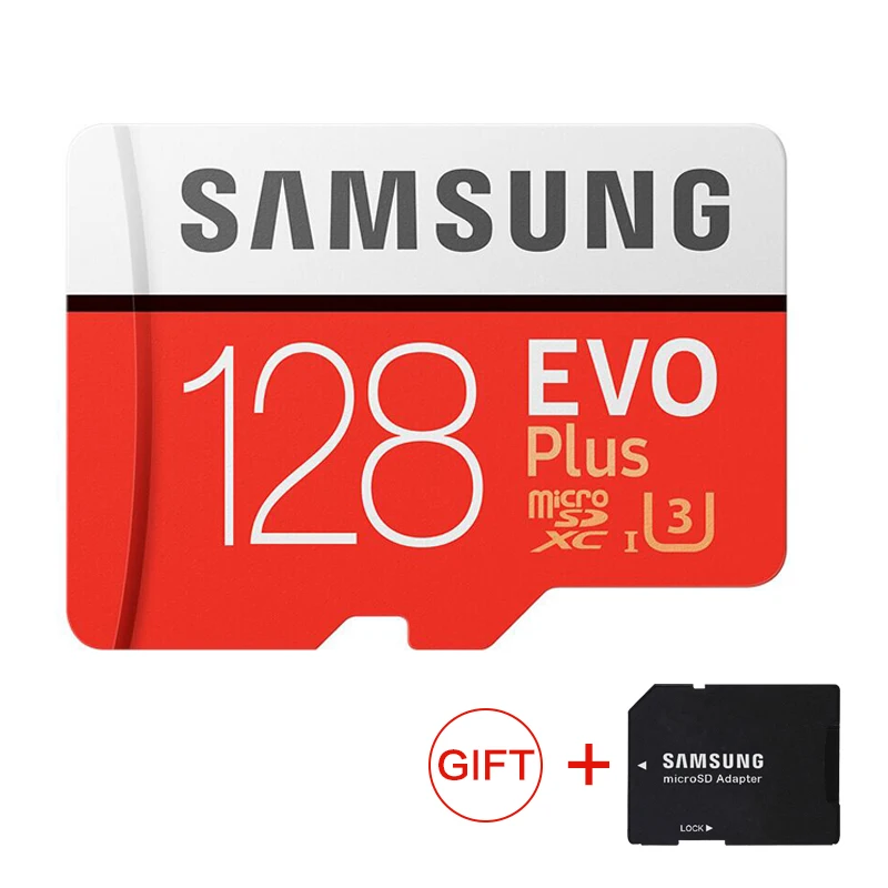 SAMSUNG карта памяти Micro SD карты 128 ГБ EVO Plus Class10 Водонепроницаемый TF Memoria Sim для
