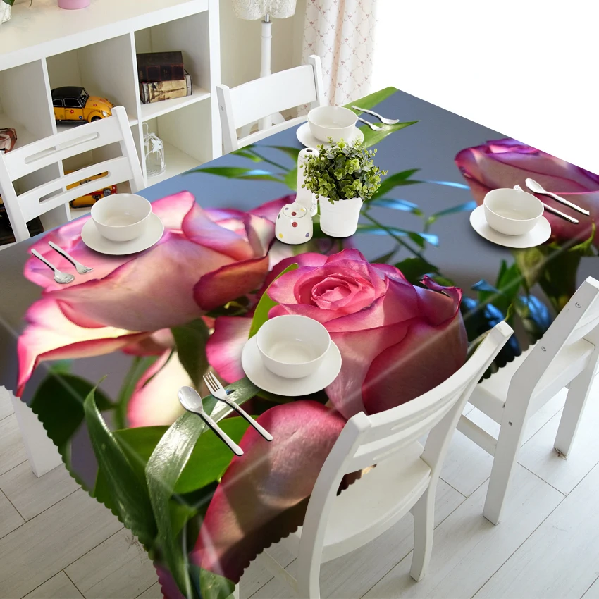 3D Tablecloth Merry Christmas Sunshine Sunflower Pattern Waterproof Cloth Thicken Rectangular and Round Wedding Table | Дом и сад