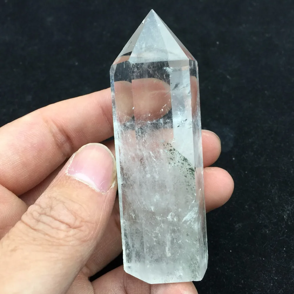 84g Natural Clear Healing Quartz Crystal Polished Single Points Vogel Wand Reiki Ornaments 2019 new Products | Дом и сад