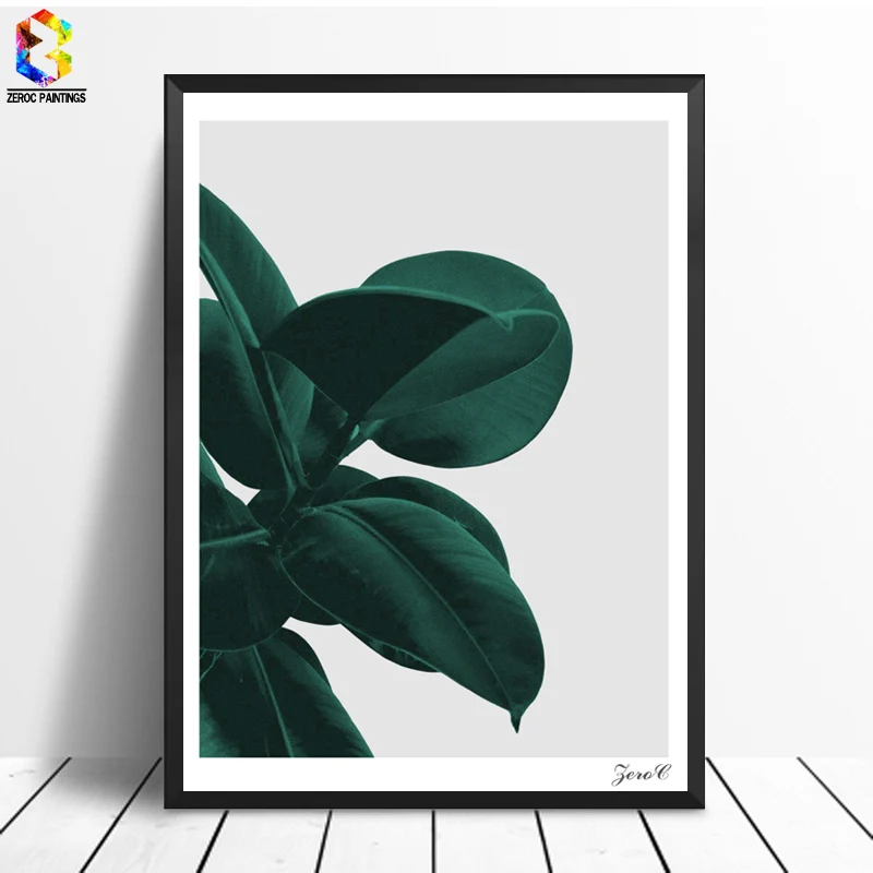 Северный стиль зеленый растение плакаты и принты Лист настенная живопись холст