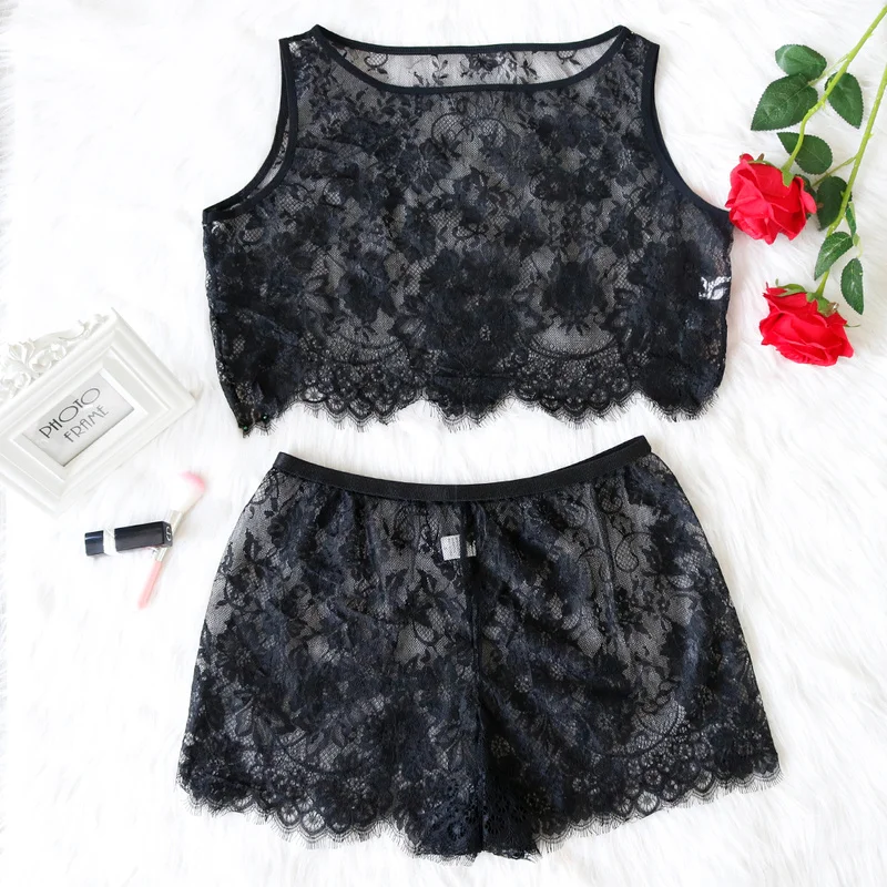 Новые Модные женские сексуальные кружевные пижамы комплекты сексуального