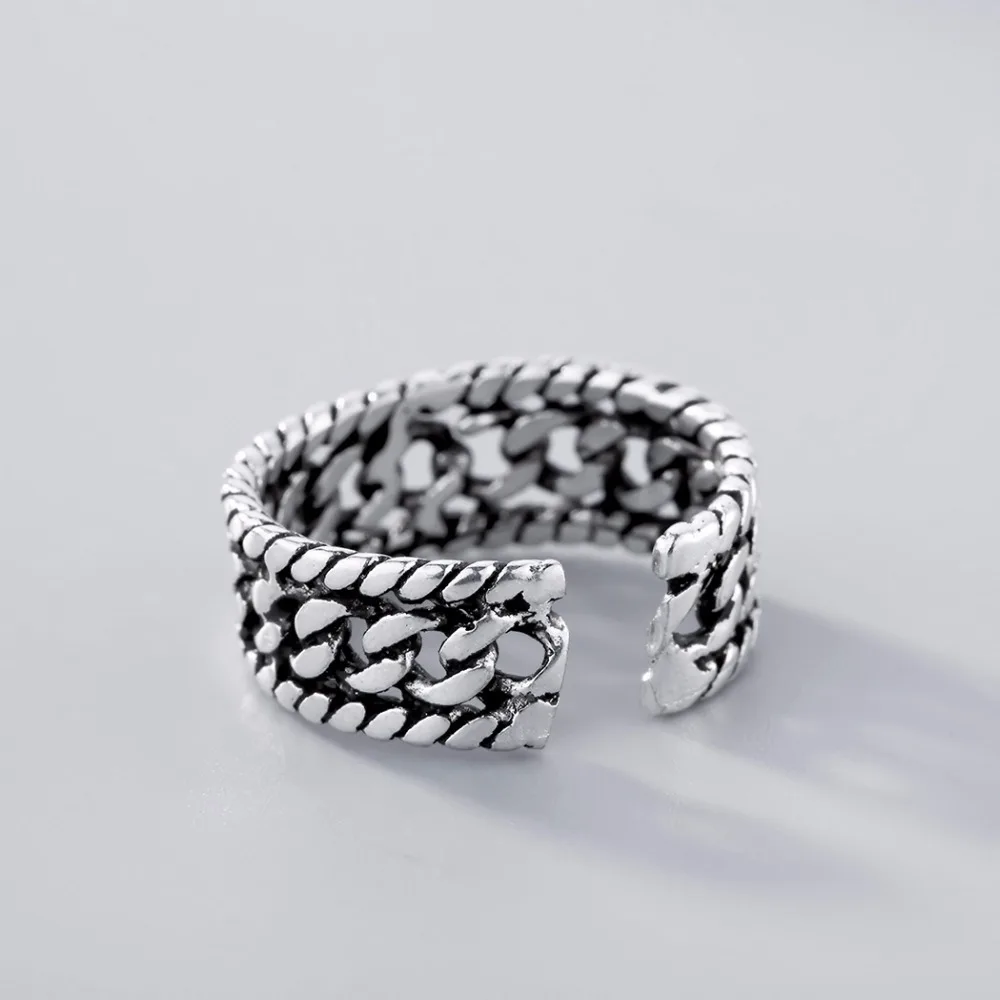 Чандлер 1 шт звено цепи кольцо мужской женский байкерские кольца Регулируемый