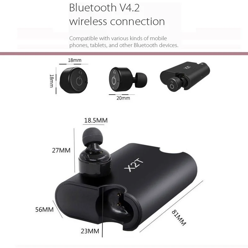 X2T Беспроводная мини-гарнитура bluetooth auriculare наушники шумоподавление вкладыши в