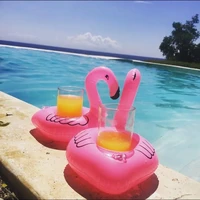 mini 1pcs inflatable cup holder unicorn flamingo drink holder swimming pool float bathing pool toy party decoration bar coasters