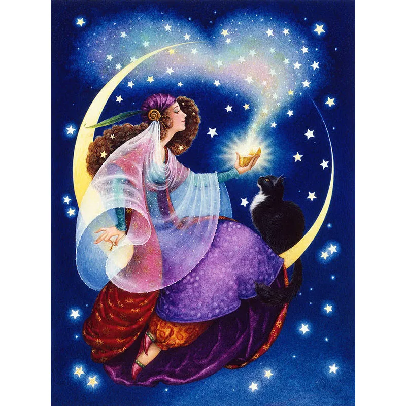 

YIKEE diamond painting Moon girl,diamond embroidery rhinestones,diamond painting square diamonds K629