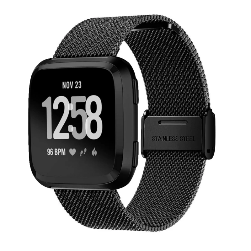 Сетчатый ремешок из нержавеющей стали для Fitbit Versa Ремешки наручных часов