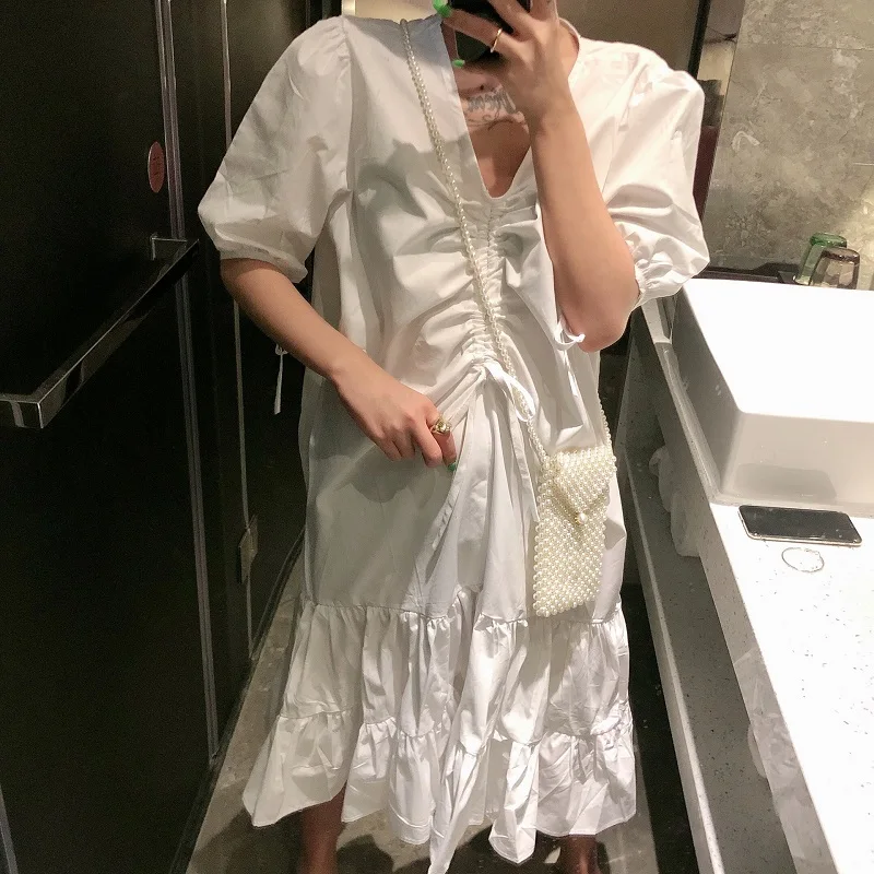 Robe femme сексуальное платье 2019 летний модный шнурок рыбий хвост свободное дикое