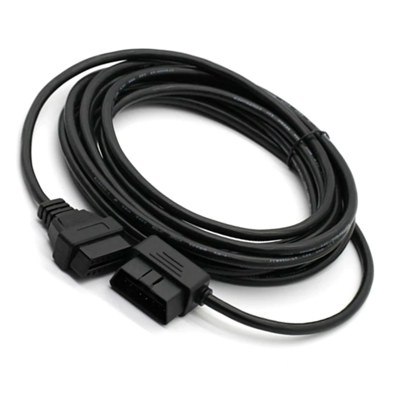 Автомобильный 16 контактный удлинитель OBD2 5 м штекер гнездо L образный для локтя
