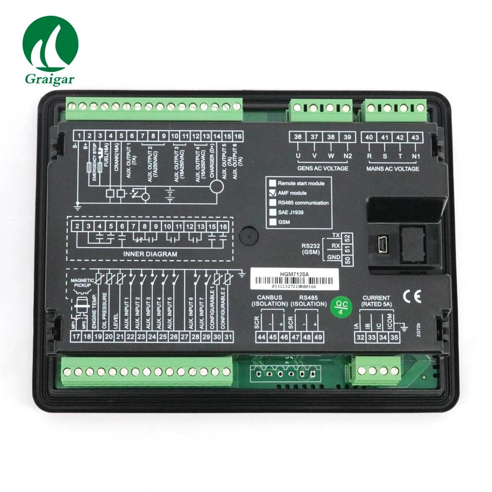 HGM7120A Generator Sontroller Genset Controller with Silicon panel and pushbuttons | Обустройство дома