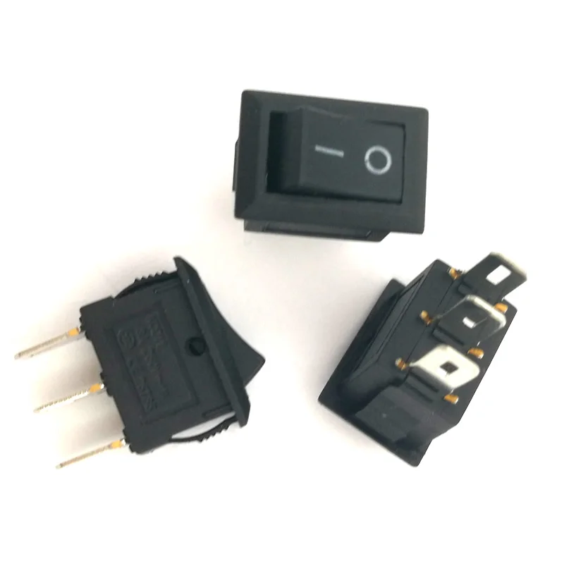 10 шт./лот Мини лодка кулисный переключатель AC 250 В 3A 3 Pin ВКЛ-ВЫКЛ I/O SPDT оснастки 15 мм