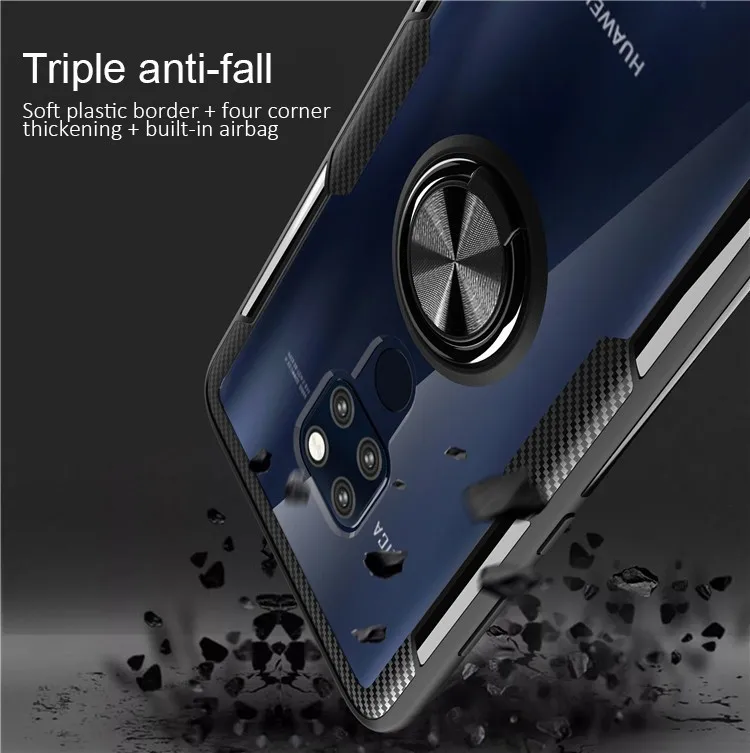 Для мобильного телефона huawei чехол прозрачное кольцо Пряжка держатель для huawei mate20 mate20pro mate20X чехол задняя крышка чехол