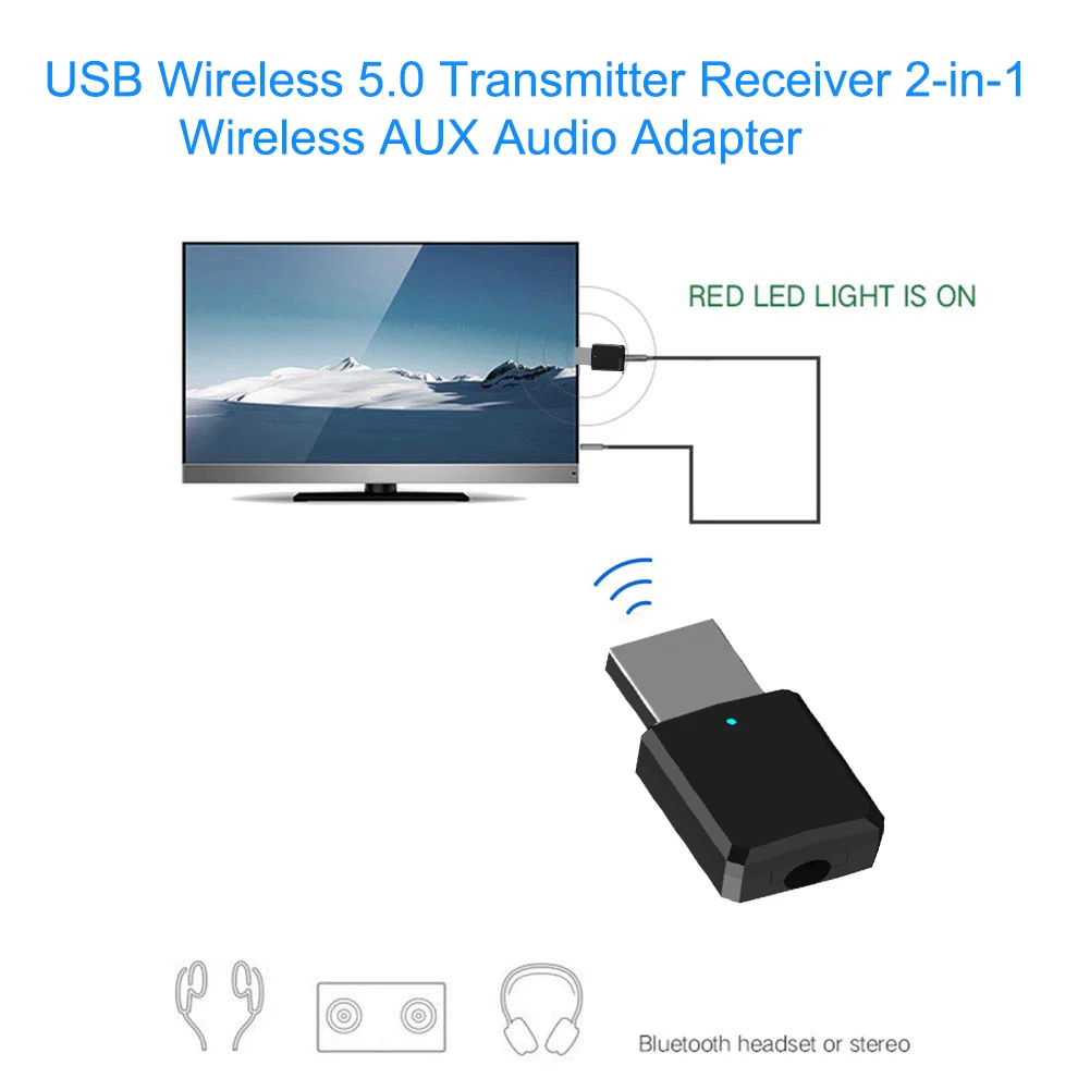USB 5,0 передатчик Bluetooth приемник 2 в 1 Мини беспроводной AUX аудио адаптер для ТВ PC bluetooth-динамика наушников автомобиля
