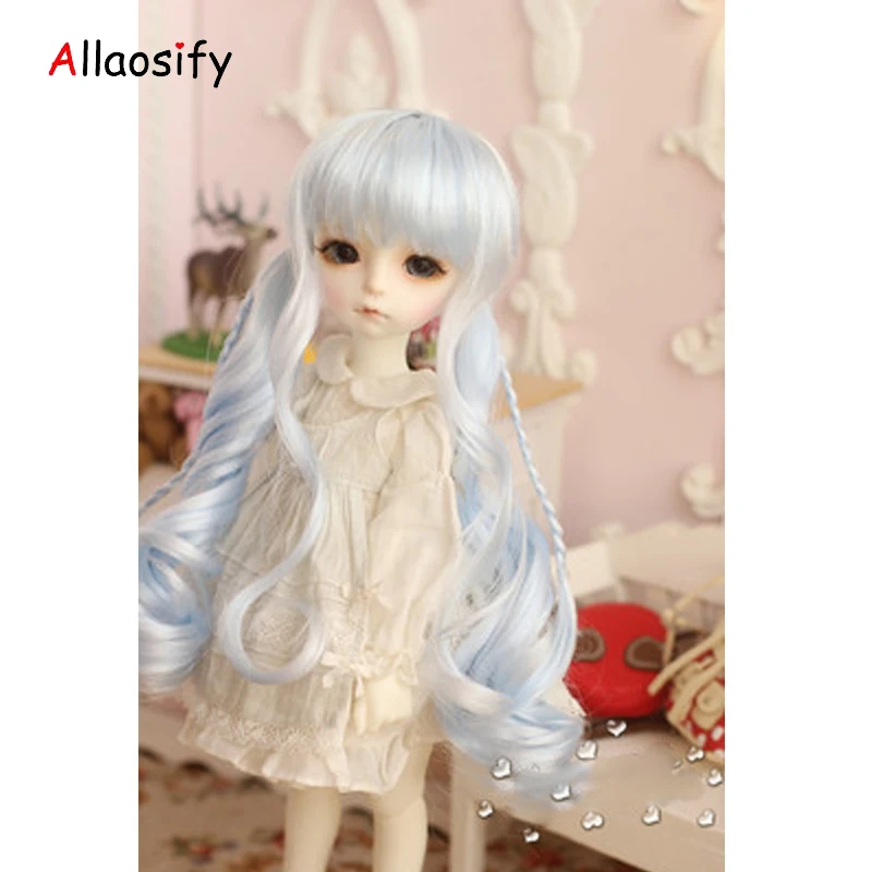 Allaosify Bjd Hair1/6 1/3 1/4 BJD парик для кукол: кукольный высокого Температура волос белый