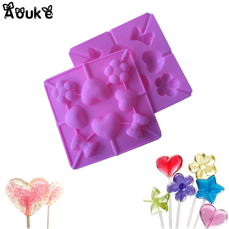 Силиконовая форма для леденцов в форме сердца/цветов помадки печенья и торта