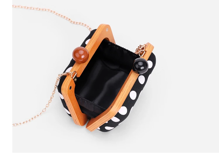 Женская вечерняя сумка мессенджер богемный клатч в стиле ретро с деревянным