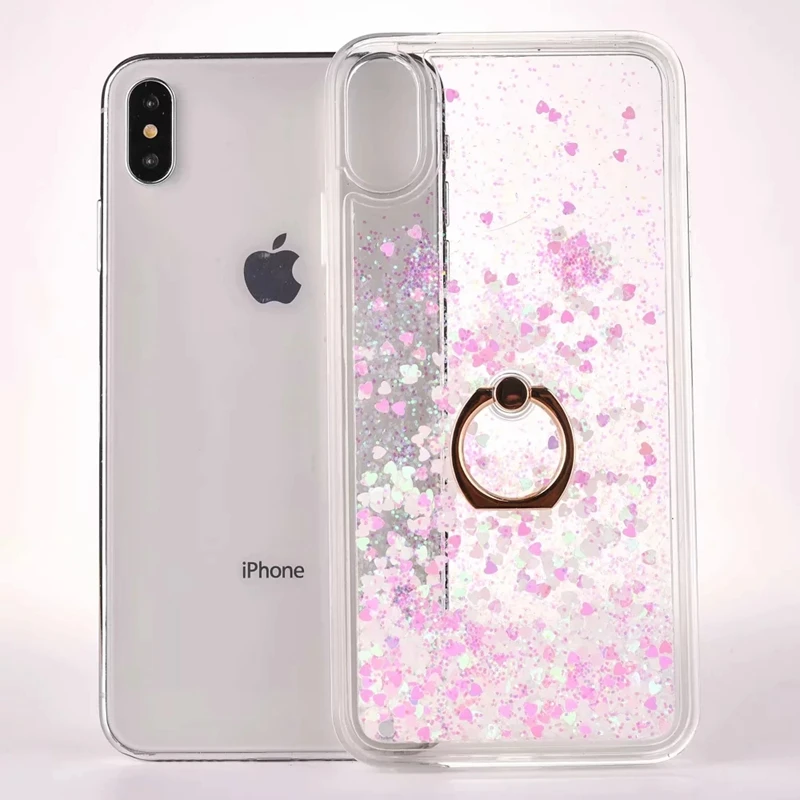 For Iphone XS Max Cover Dynamic Liquid Glitter Star love heart Crystal Quicksand Phone Cases 6 6s 7 8plus XR Coque |
