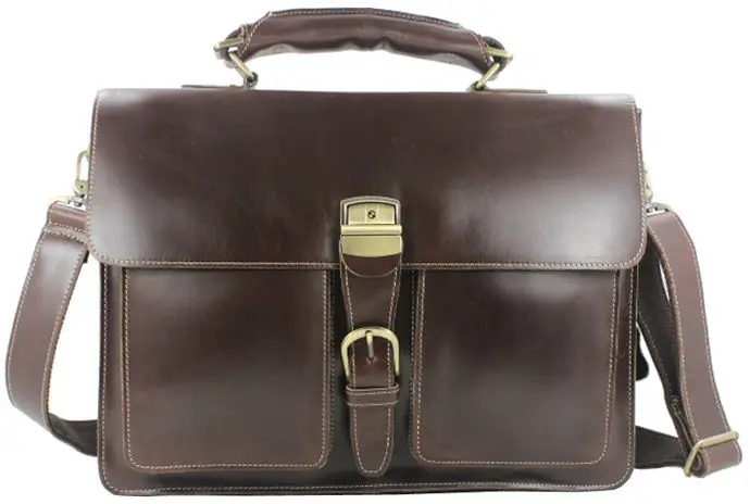 Luxury Genuine Leather Men Briefcase Leather Briefcase Men laptop Bag 15 6 Brief case Big Business Bag male Office Bag Work Bag